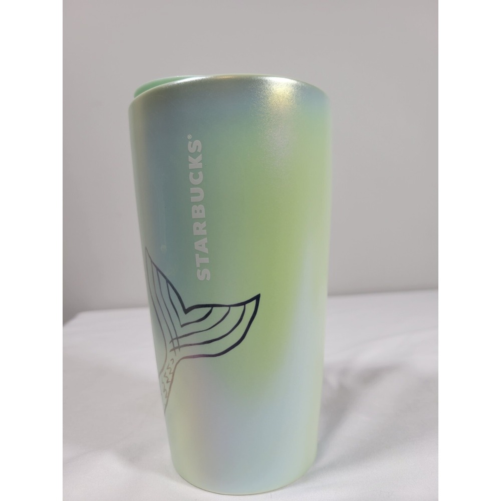 Starbucks   Iridescent Mermaid Siren Aqua Mint Green  Ceramic 12oz Tumbler 2020 - Picture 3 of 8